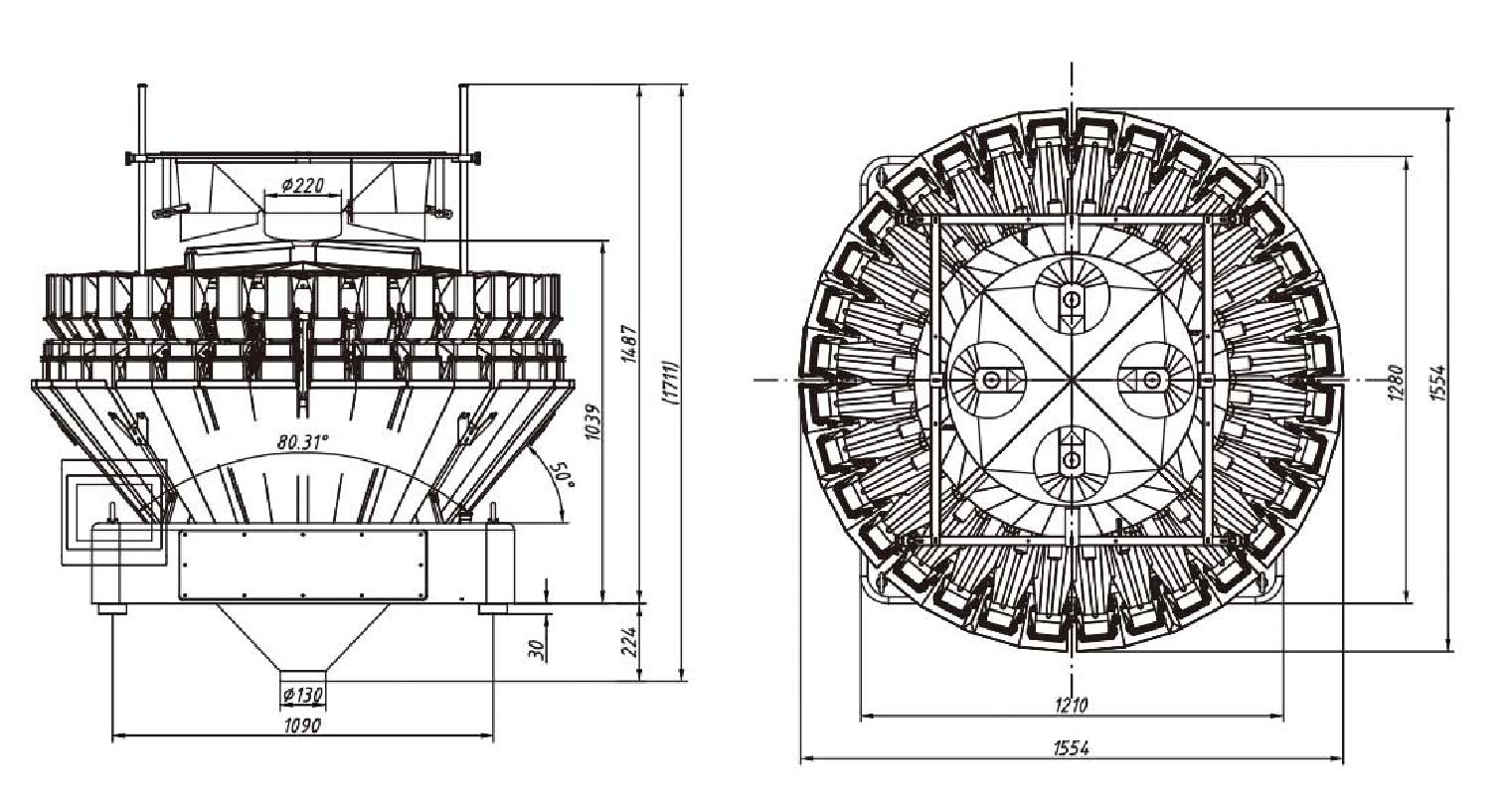 32头混料型组合秤系列 MS-32-0.5.